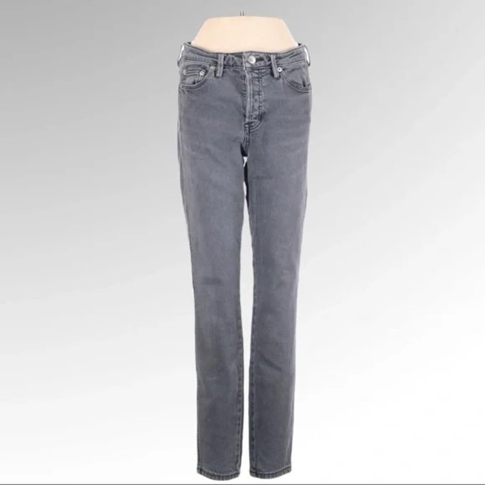 Free People Gray Button‎ Fly Skinny Jeans Mid Rise Denim Pants Size 26